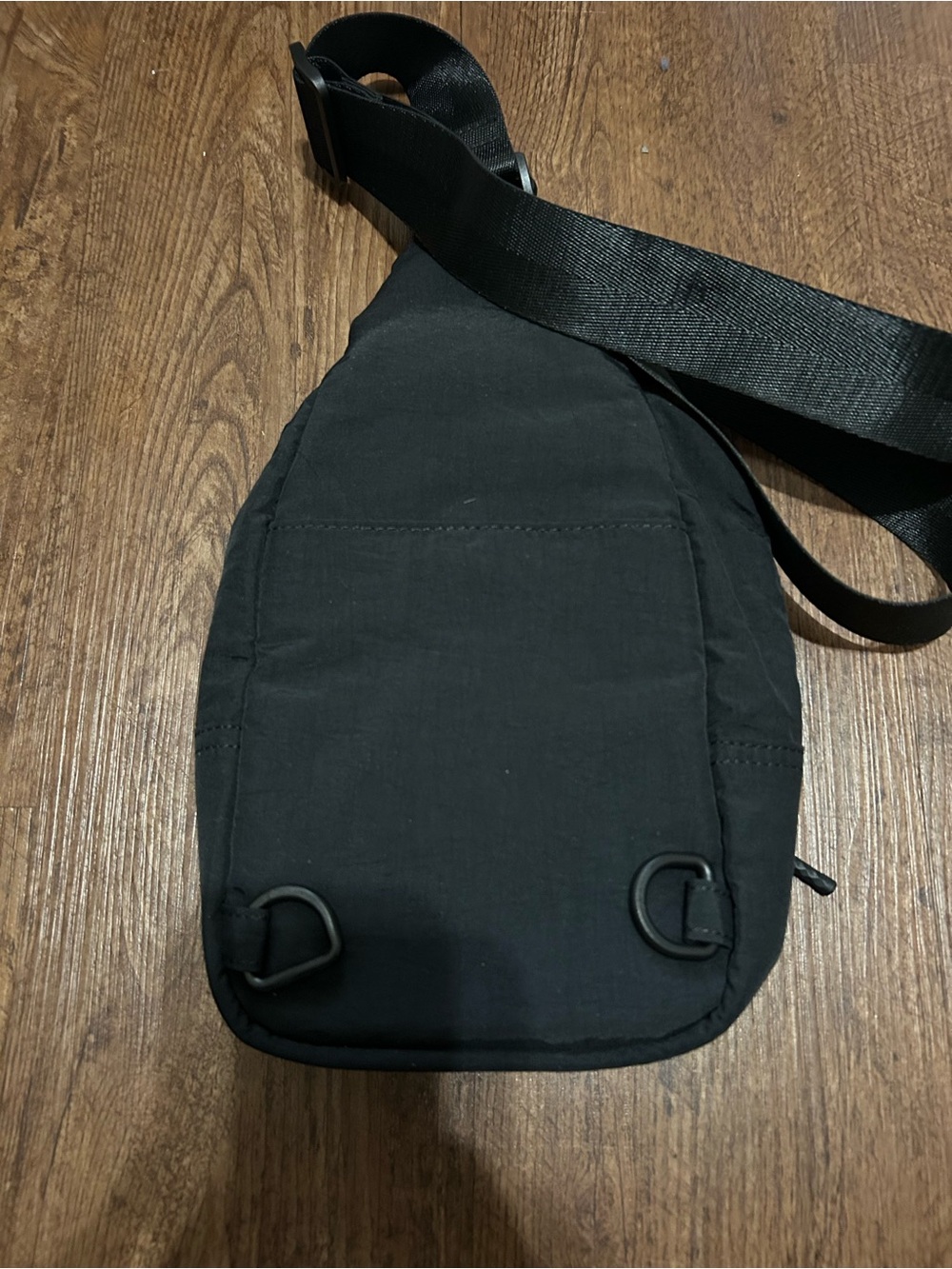 Black Men's Sling Bag - Compact Crossbody Belt Bag - Picture 2 of 3